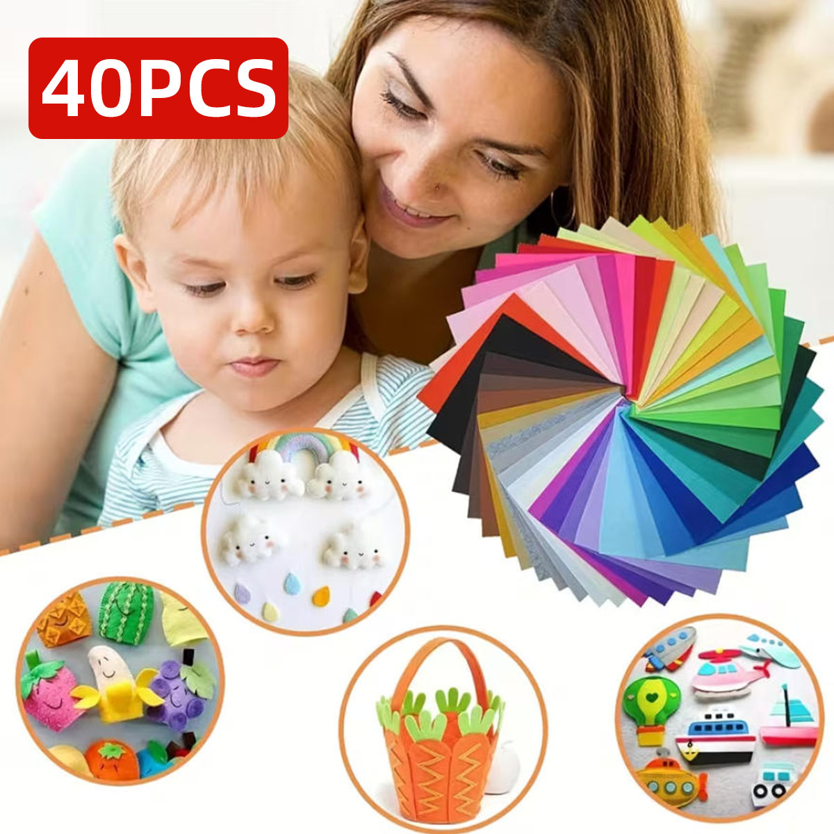 Fabric Softener Sheet - 40PCS Felt Cloth Colored Felt Sheets