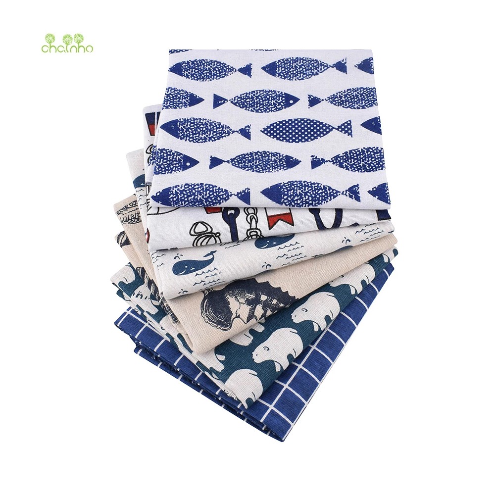 Sewing Geotextile Fabric - Chainho,Printed Cotton Linen Fabric,DIY Sewing Quilting