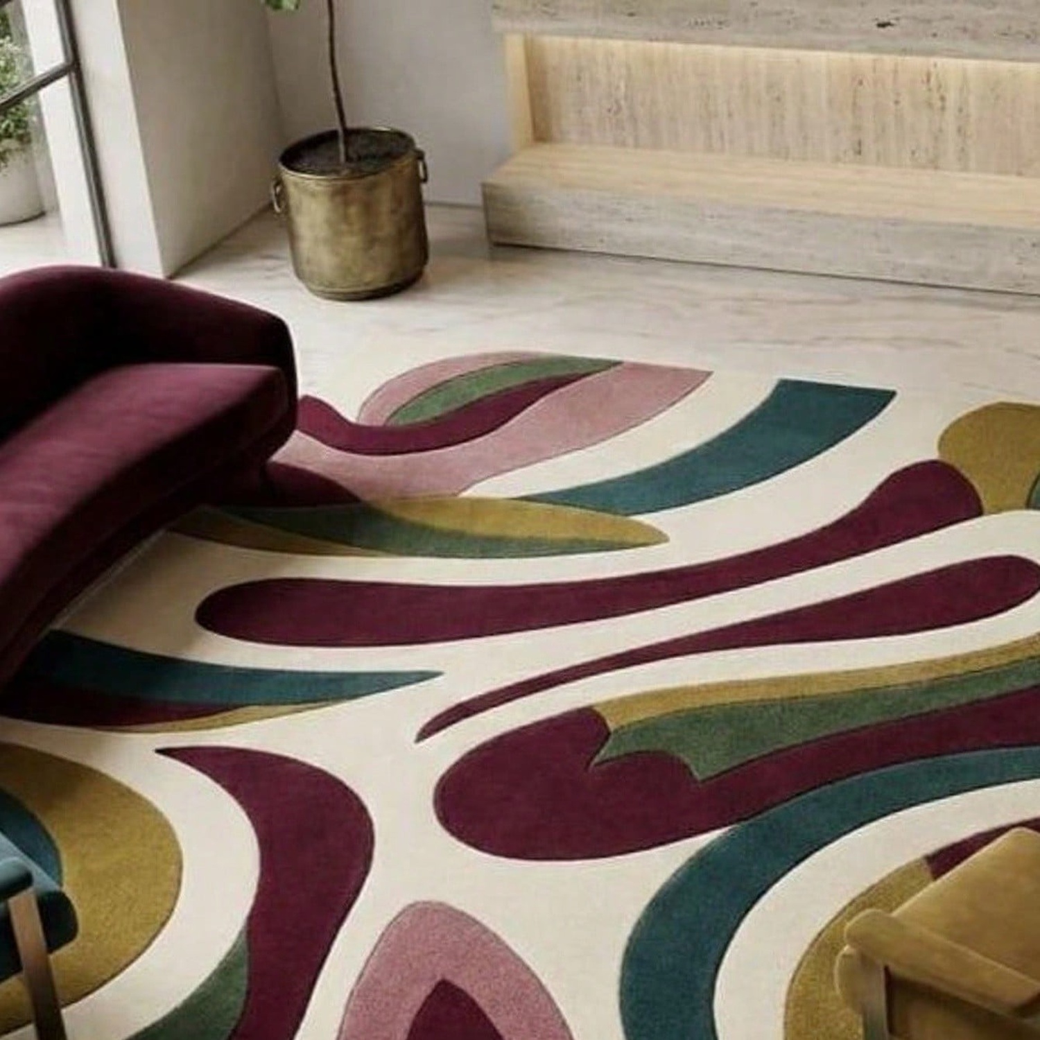 Century Textile & Sewing Supply Saskatoon Sk - Abstract Pattern Carpet, Mid-Century Modern Style