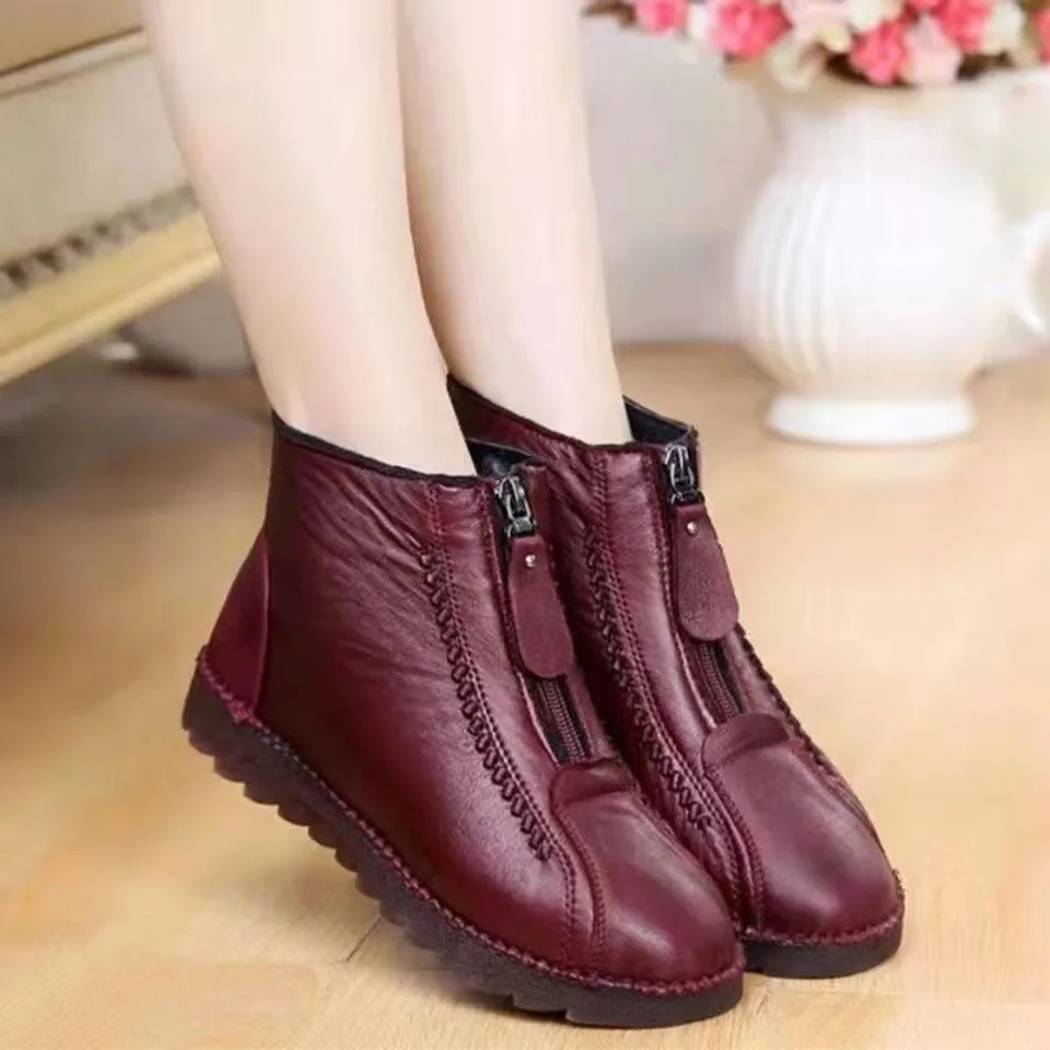 Winter Women Ankle Boots Fashi - đánh giá và giá Sewing Front Zipper