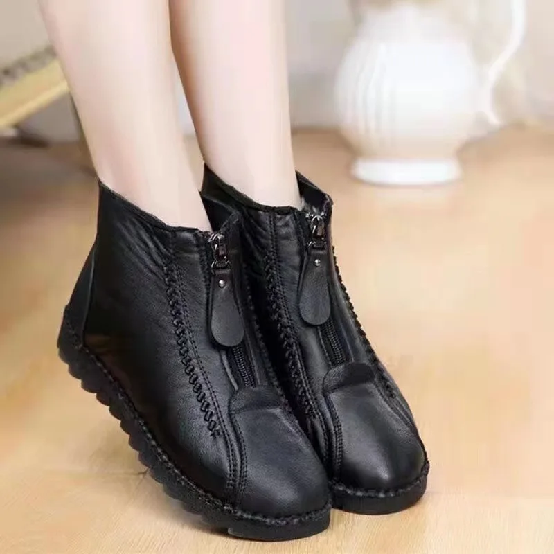 Winter Women Ankle Boots Fashi - đánh giá và giá Sewing Front Zipper