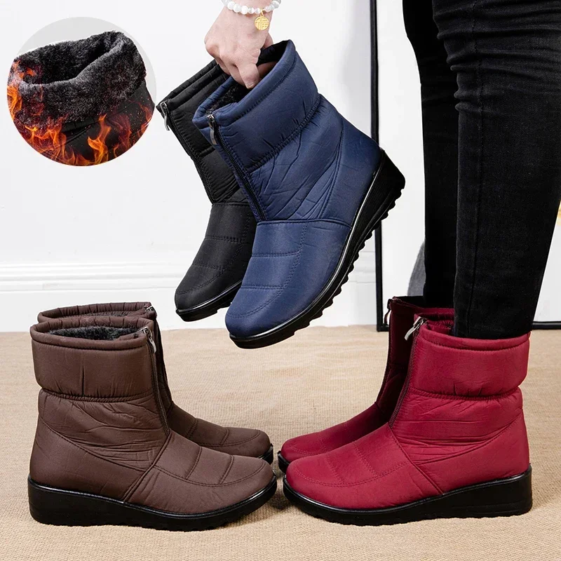 Non Slip Waterproof Snow Boots - đánh giá và giá Sewing Front Zipper