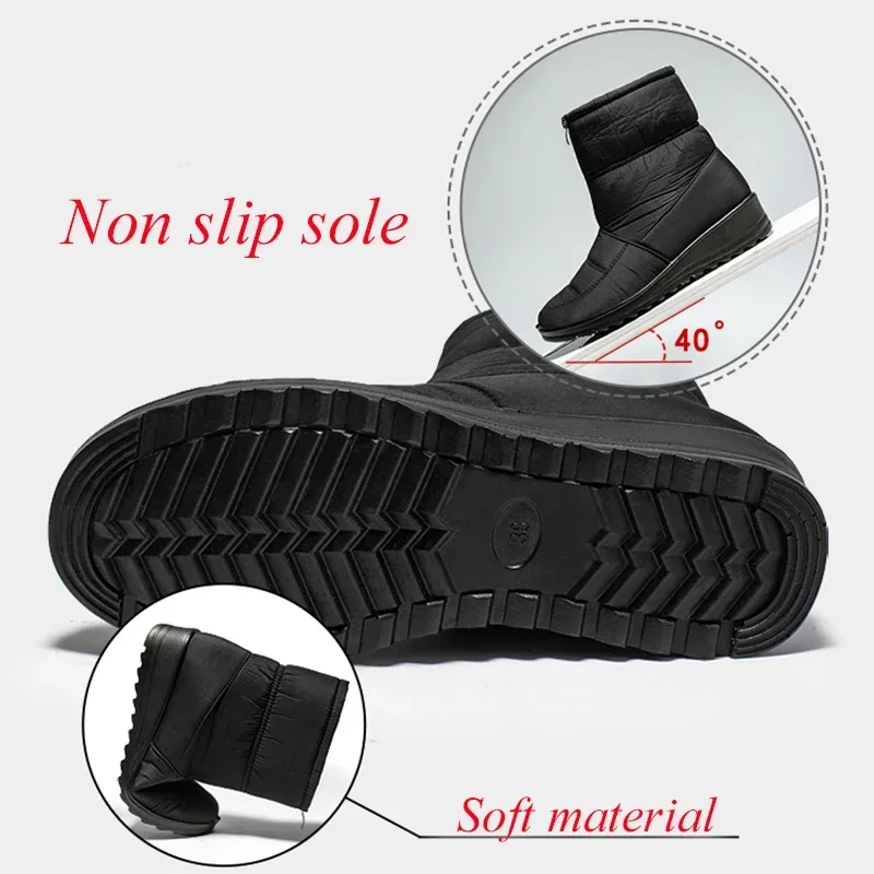 Non Slip Waterproof Snow Boots - đánh giá và giá Sewing Front Zipper
