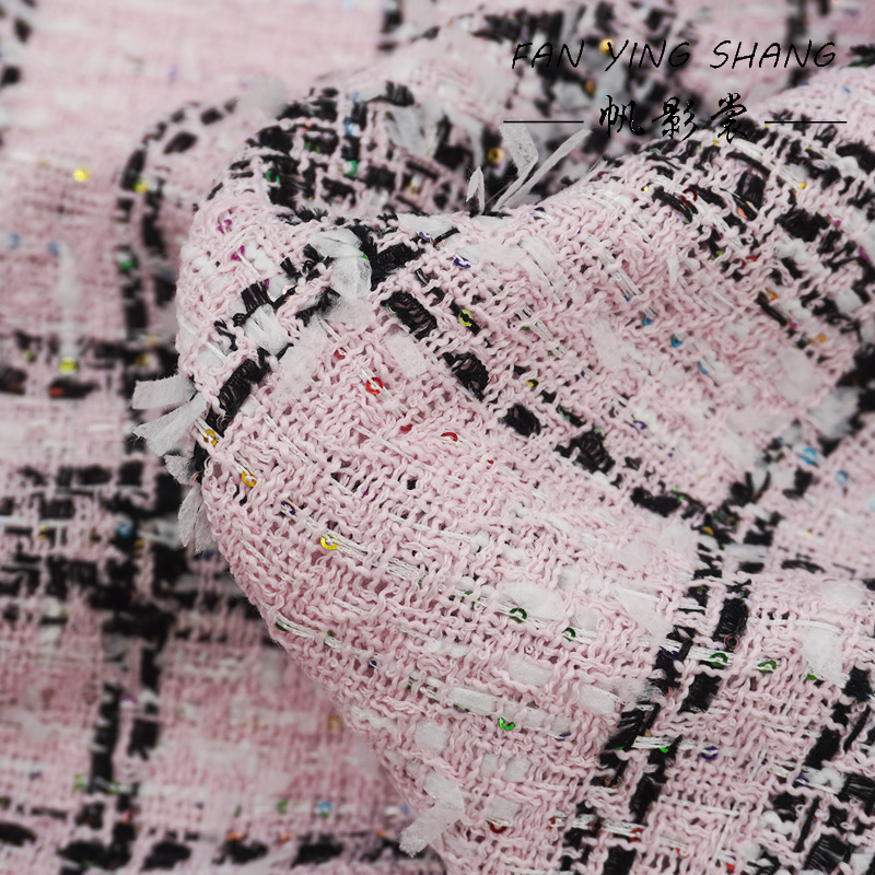 Pink Classical Big Plaid Color - đánh giá và giá Sewing Tweed Fabric