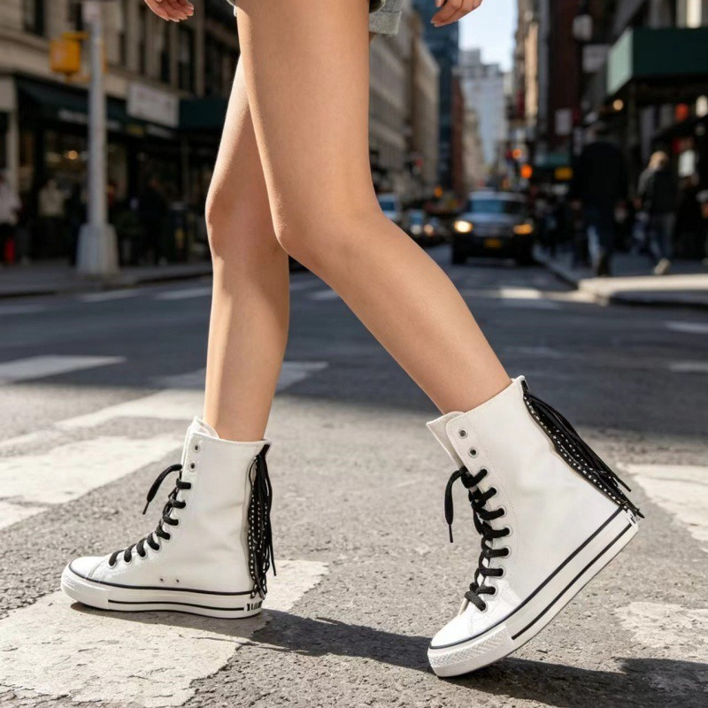 Canvas Shoes Woman New Medium  - đánh giá và giá Sewing Front Zipper