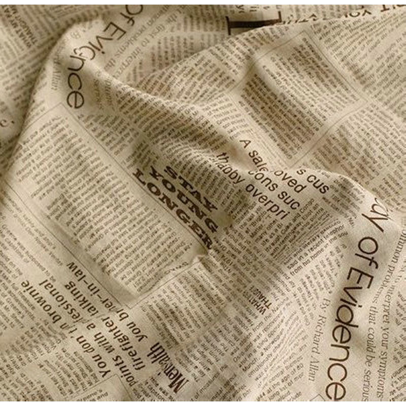 50X150Cm Retro Tờ Báo In Chữ V - đánh giá và giá Sewing Tweed Fabric