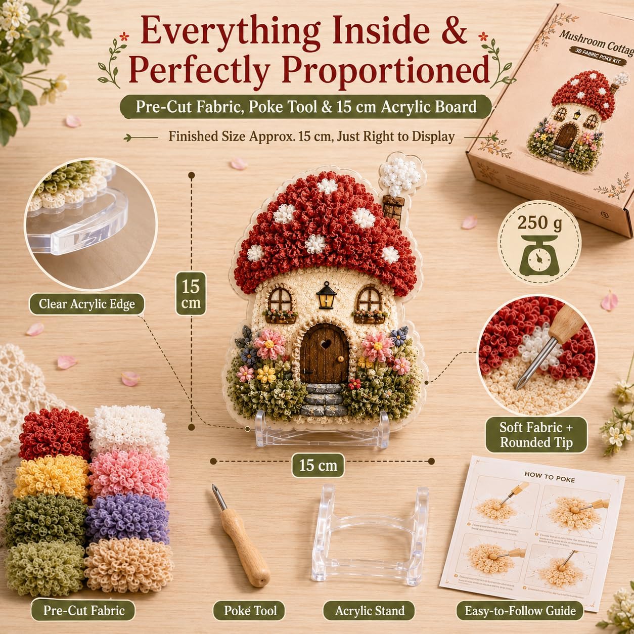 DIY 3D Fabric Poke Art Kit Whi - đánh giá và giá Sewing Textile Art