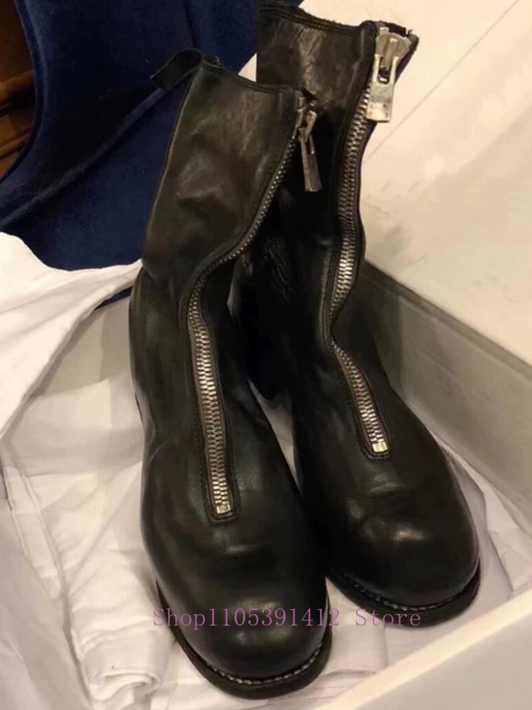 Luxury Men Shoes Genuine Leath - đánh giá và giá Sewing Front Zipper