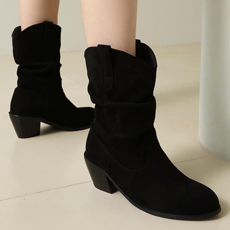 Pleated Ankle Boots for Women  - đánh giá và giá Sewing Fleece